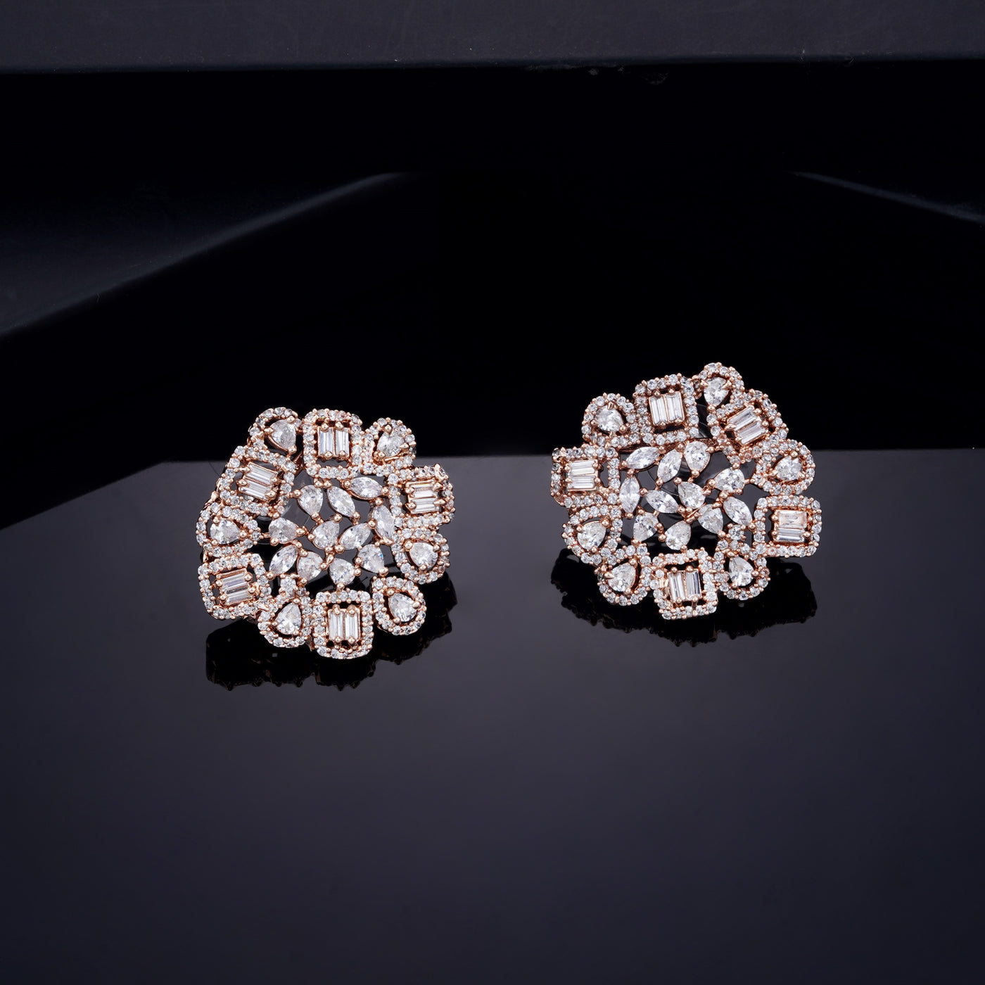 Buy Big Bold Designer Color Stone Clip on Sterling Silver Stud Earring –  Tista Jewels